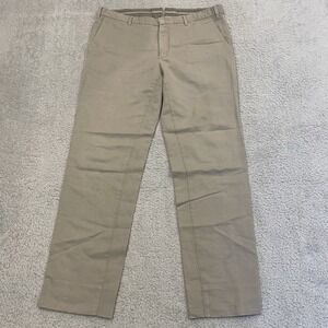 Ermenegildo Zegna Linen Blend Pants Mens 52 (36x31) Beige Khaki Chino